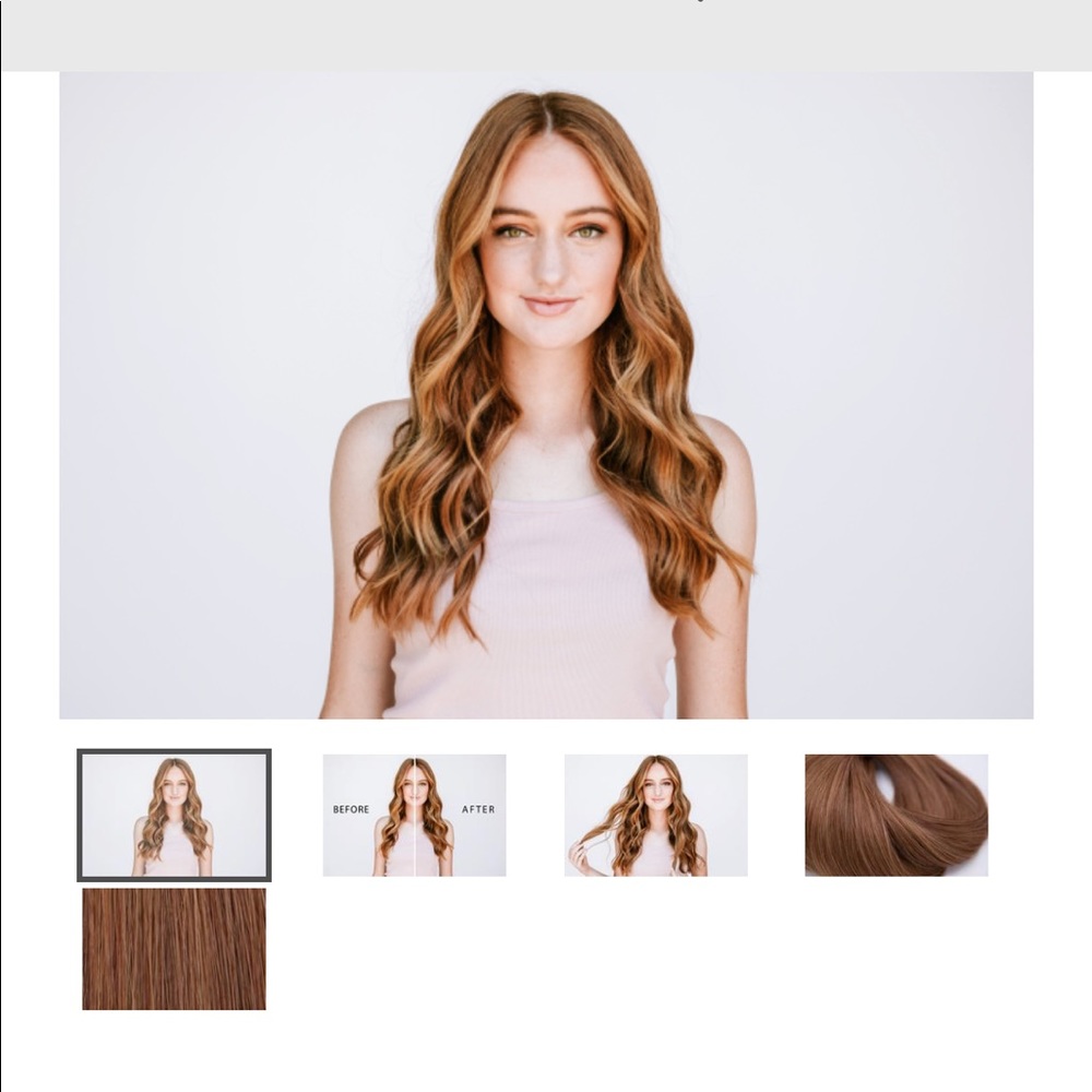 Barefoot blonde hair extensions CHESTNUT 18”